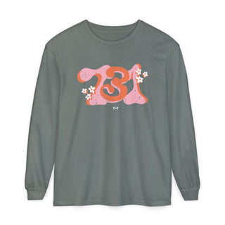731 Groovy Days in Peach Long-Sleeve Tee - Tucked & Threaded