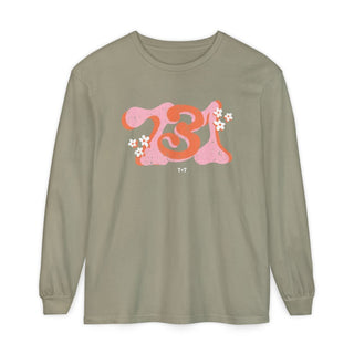 731 Groovy Days in Peach Long-Sleeve Tee - Tucked & Threaded