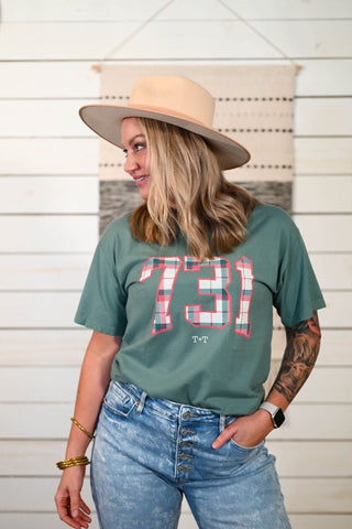 731 Plaid ComfortWash Adult Tee - Tucked & Threaded