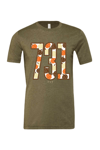 731 Pumpkin Olive Tee - Tucked & Threaded