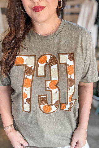 731 Pumpkin Olive Tee - Tucked & Threaded