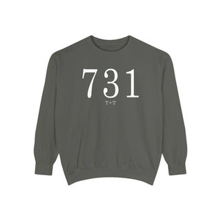 731 Throwback Comfort Colors Sweatshirt - Tucked & Threaded
