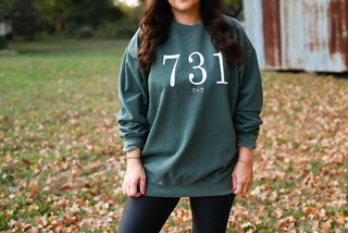 731 Throwback Comfort Colors Sweatshirt - Tucked & Threaded