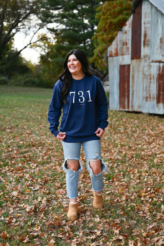 731 Throwback Comfort Colors Sweatshirt - Tucked & Threaded