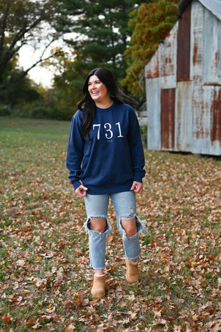 731 Throwback Comfort Colors Sweatshirt - Tucked & Threaded