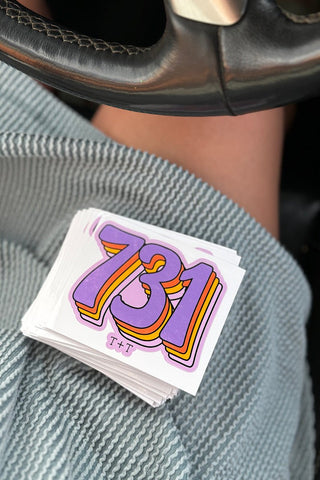 731 Vintage Purple Vinyl Sticker - Tucked & Threaded