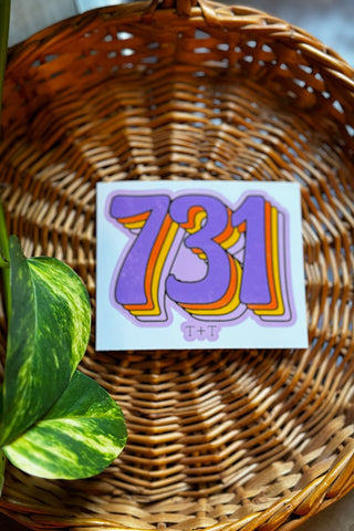 731 Vintage Purple Vinyl Sticker - Tucked & Threaded