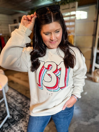 731 Vintage Sand Fleece-Lined Ladies' Sweatshirt - Tucked & Threaded
