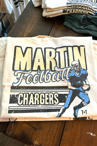 OOPS Martin Chargers Football Ivory Youth Tee