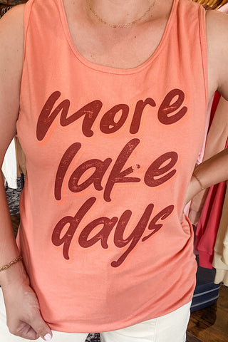 More Lake Days Sunset Unisex Tank