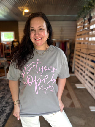 Get Your Hopes Up Grey ComfortWash Unisex Tee - Tucked & Threaded