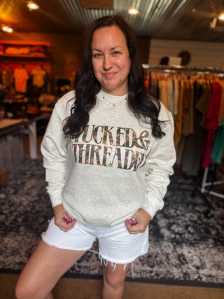 Tucked & Threaded Camo Oatmeal Heather Sweatshirt