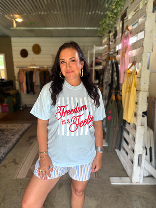 Freedom is a Feeling Chambray Unisex Tee - Tucked & Threaded