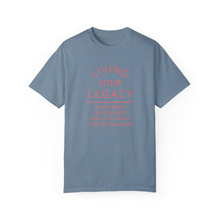 Living Your Legacy in Coral Blush Unisex Tee