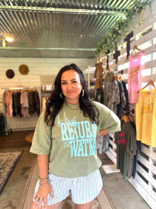 Return to Water Olive Mineral Wash Tee