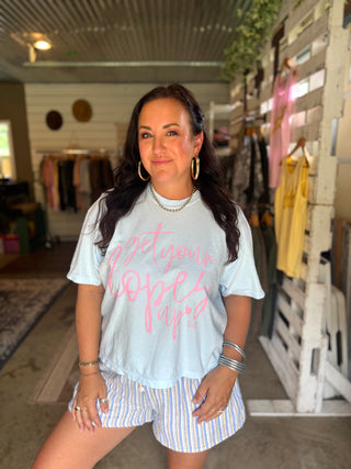 Get Your Hopes Up Sky Blue Boxy Tee