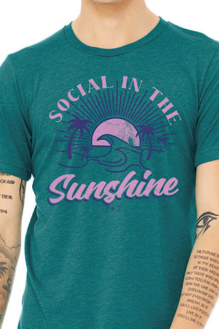 Social in the Sunshine Teal Triblend Tee