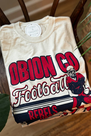 Obion County Rebels Football Ivory Tee