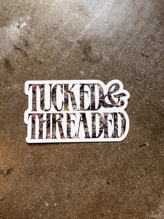 Tucked & Threaded Camo Sticker