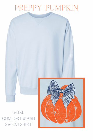 Preppy Pumpkin Sky Blue Sweatshirt