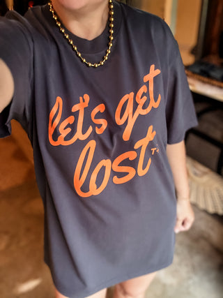 Let's Get Lost Navy Drapey Tee - Tucked & Threaded