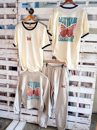 Butterfly Neutral Joggers for Ladies - Tucked & Threaded