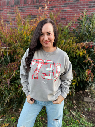 731 Christmas Plaid Adult ComfortWash Sweatshirt