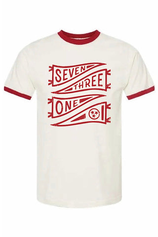 Seven Three One Banner Red Ringer Tee