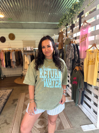 Return to Water Olive Mineral Wash Tee