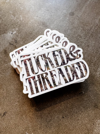 Tucked & Threaded Camo Sticker