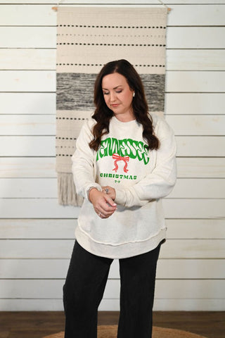 Tennessee Christmas Oatmeal Fleece-Lined Sweatshirt