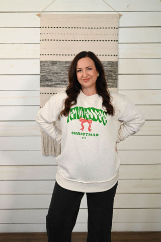 Tennessee Christmas Oatmeal Fleece-Lined Sweatshirt