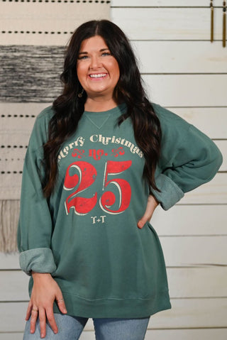 No. 25 Christmas Cypress Green Sweatshirt