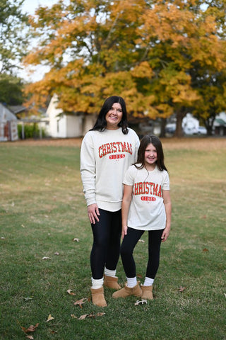 Christmas Vibes Oatmeal Fleece-Lined Sweatshirt-Tucked & Threaded-S-Tucked &amp; Threaded