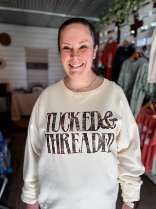 Tucked & Threaded Camo Ivory Sweatshirt