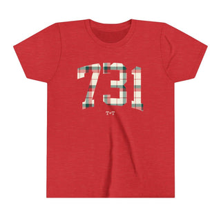 731 Plaid Red Youth Tee