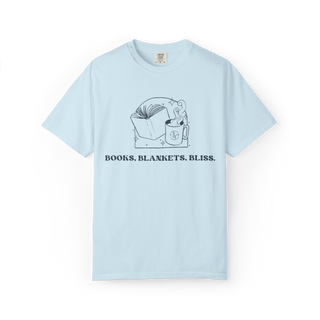 Books. Blankets. Bliss. Neutral Unisex Tee