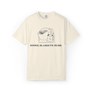 Books. Blankets. Bliss. Neutral Unisex Tee