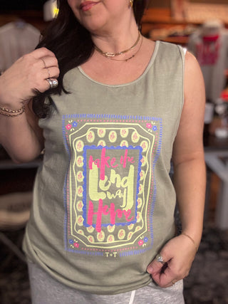 Take the Long Way Home Unisex Graphic Tank - Tucked & Threaded