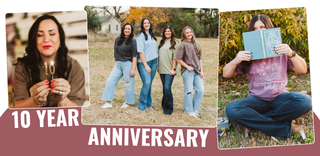 Tucked & Threaded Mobile Homepage Graphic 10 Year Anniversary