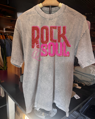 Rock & Soul Grey Mineral Wash Tee