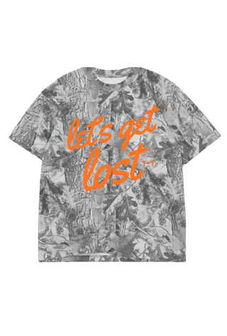 Let's Get Lost Grey Camouflage Unisex Tee - Tucked & Threaded