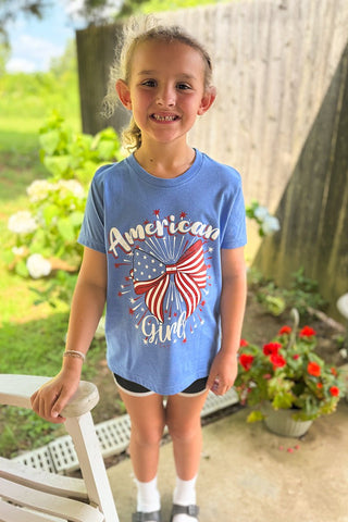 American Girl Blue Child Tee - Youth Large - Tucked & Threaded