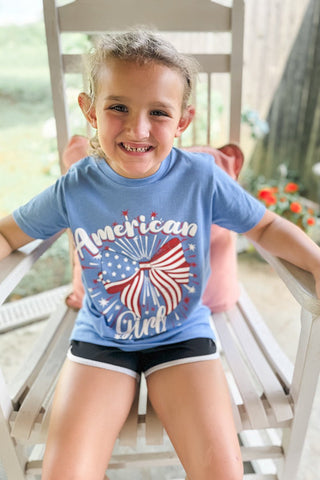 American Girl Blue Child Tee - Youth Large - Tucked & Threaded
