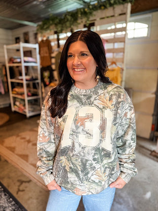 Area Code 731 Camo Fleece-Lined Heavy Sweatshirt - Tucked & Threaded