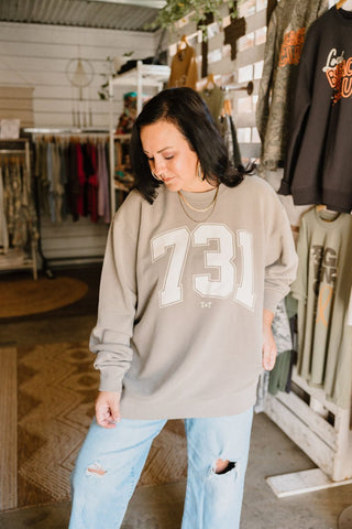 Area Code 731 Collegiate Midweight Sweatshirt | Tucked & Threaded - Tucked & Threaded
