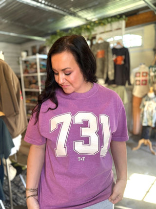 Area Code 731 Unisex Berry Tee | Tucked & Threaded - Tucked & Threaded