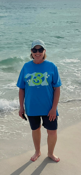 731 Groovy Days in Blue Comfort Colors Tee - Tucked & Threaded