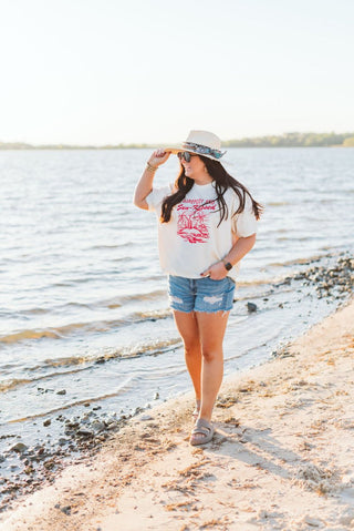 Barefoot & Sun-Kissed Blush or Ivory Boxy Tee - Tucked & Threaded