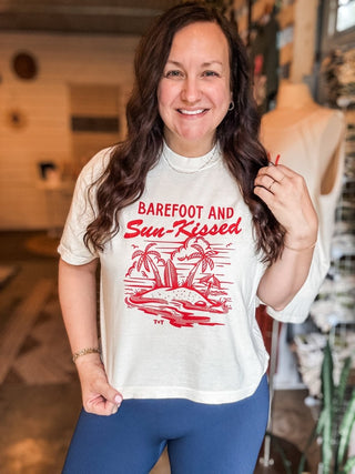 Barefoot & Sun-Kissed Blush or Ivory Boxy Tee - Tucked & Threaded